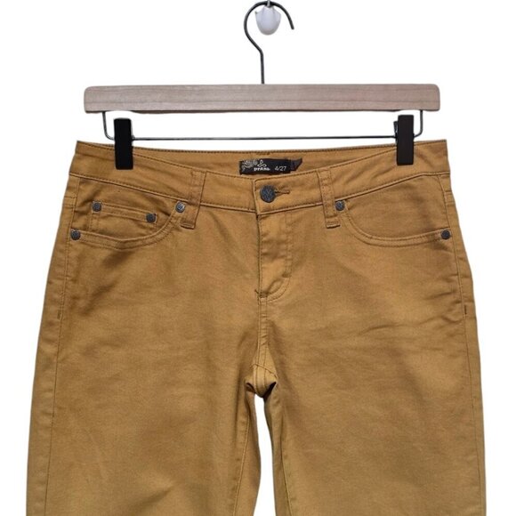 Prana Jett Dripped Cumin Ombre Low Rise Zip Cuff Capris Sz 27 - Picture 3 of 10